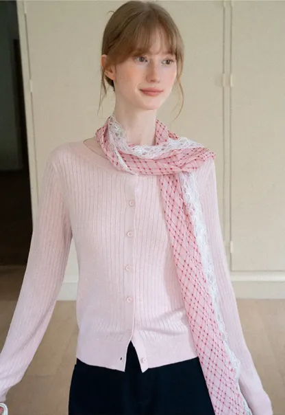 Ribbed Knit Cardigan with Button Front