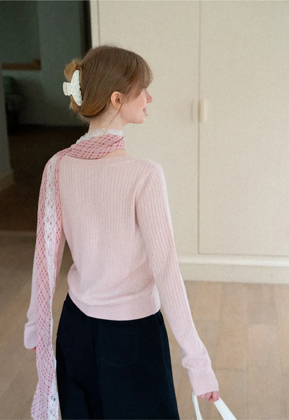 Ribbed Knit Cardigan with Button Front
