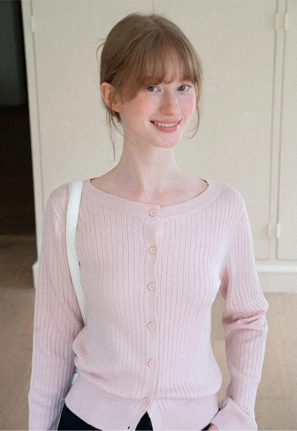 Ribbed Knit Cardigan with Button Front