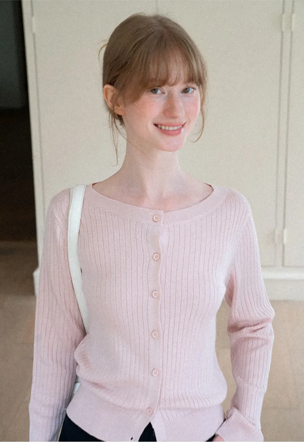 Ribbed Knit Cardigan with Button Front