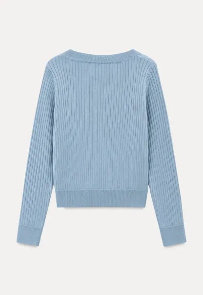 Ribbed Knit Cardigan with Button Front