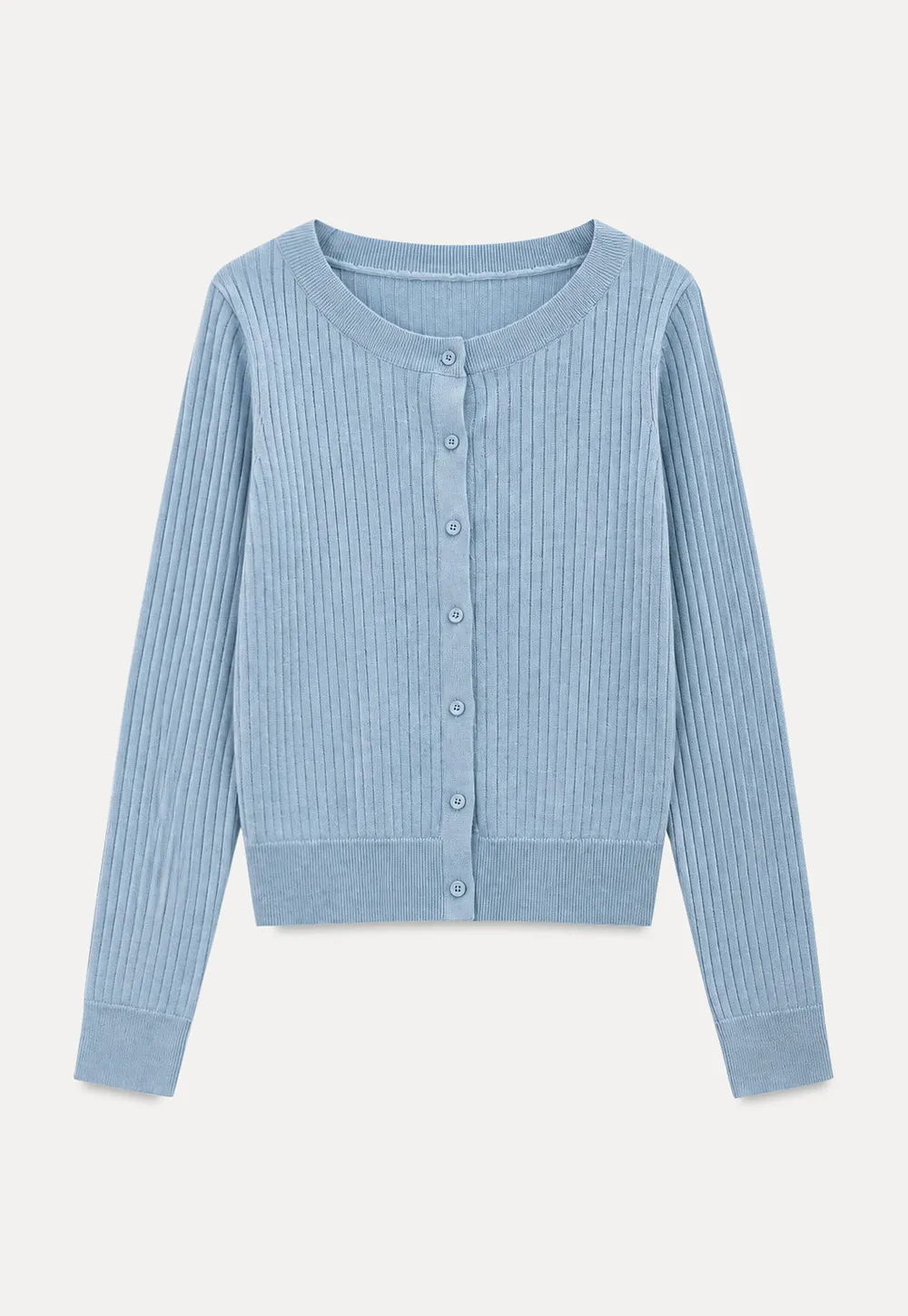 Ribbed Knit Cardigan with Button Front