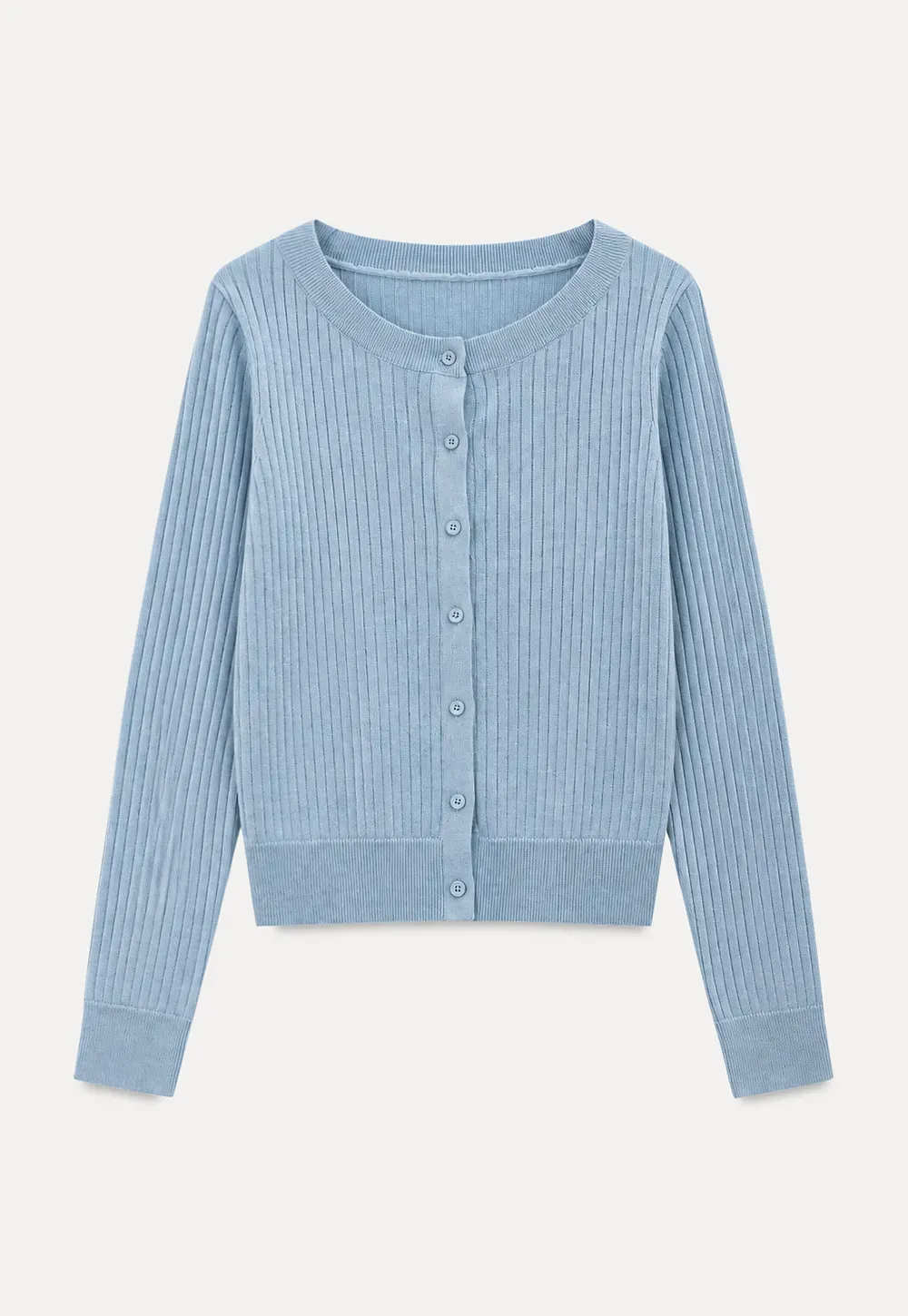 Ribbed Knit Cardigan with Button Front