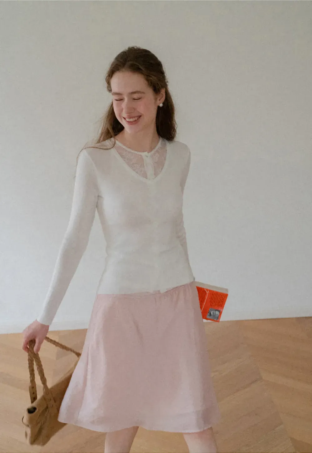 V Neck Long Sleeve Wool Knit Sweater