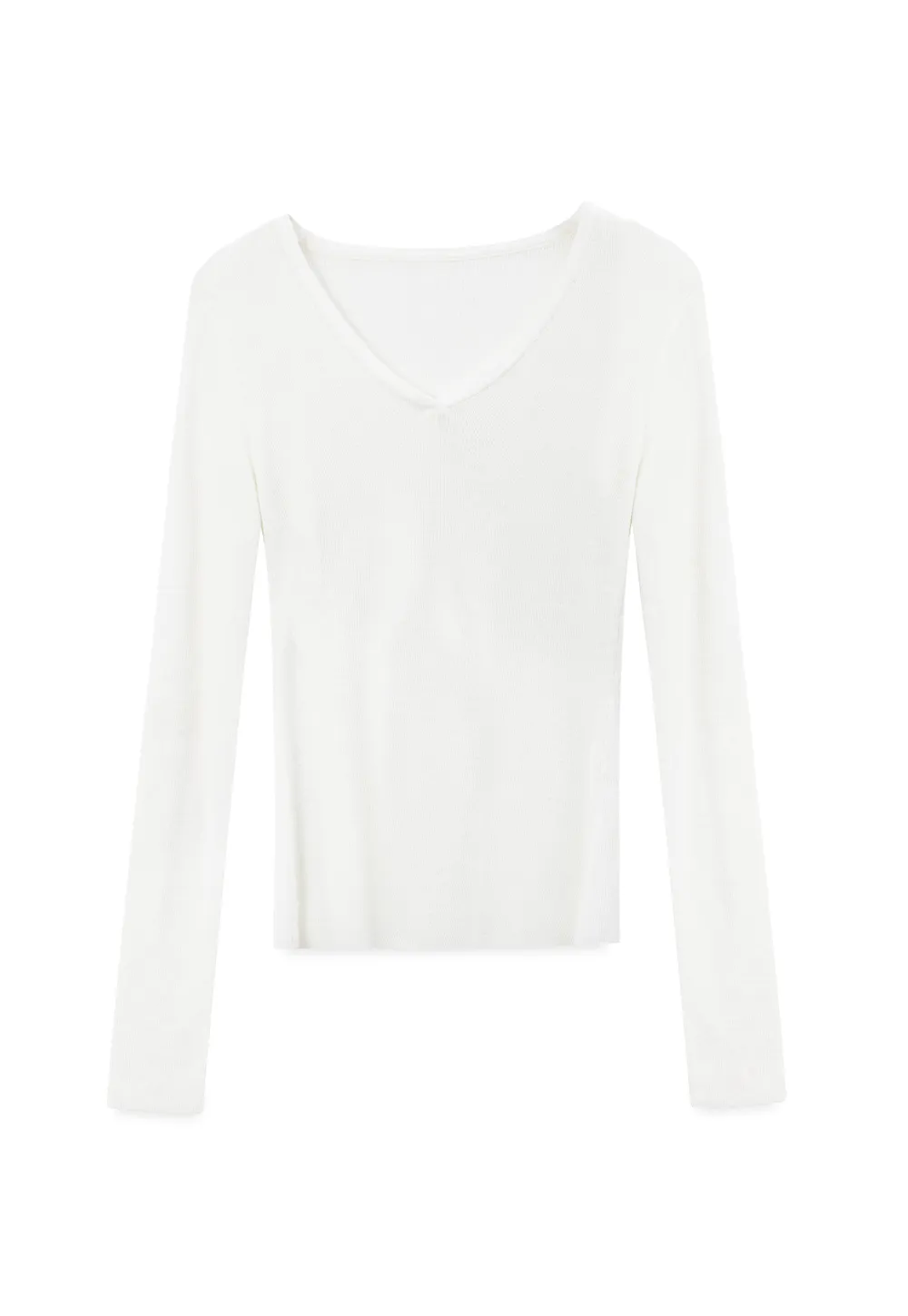 V Neck Long Sleeve Wool Knit Sweater