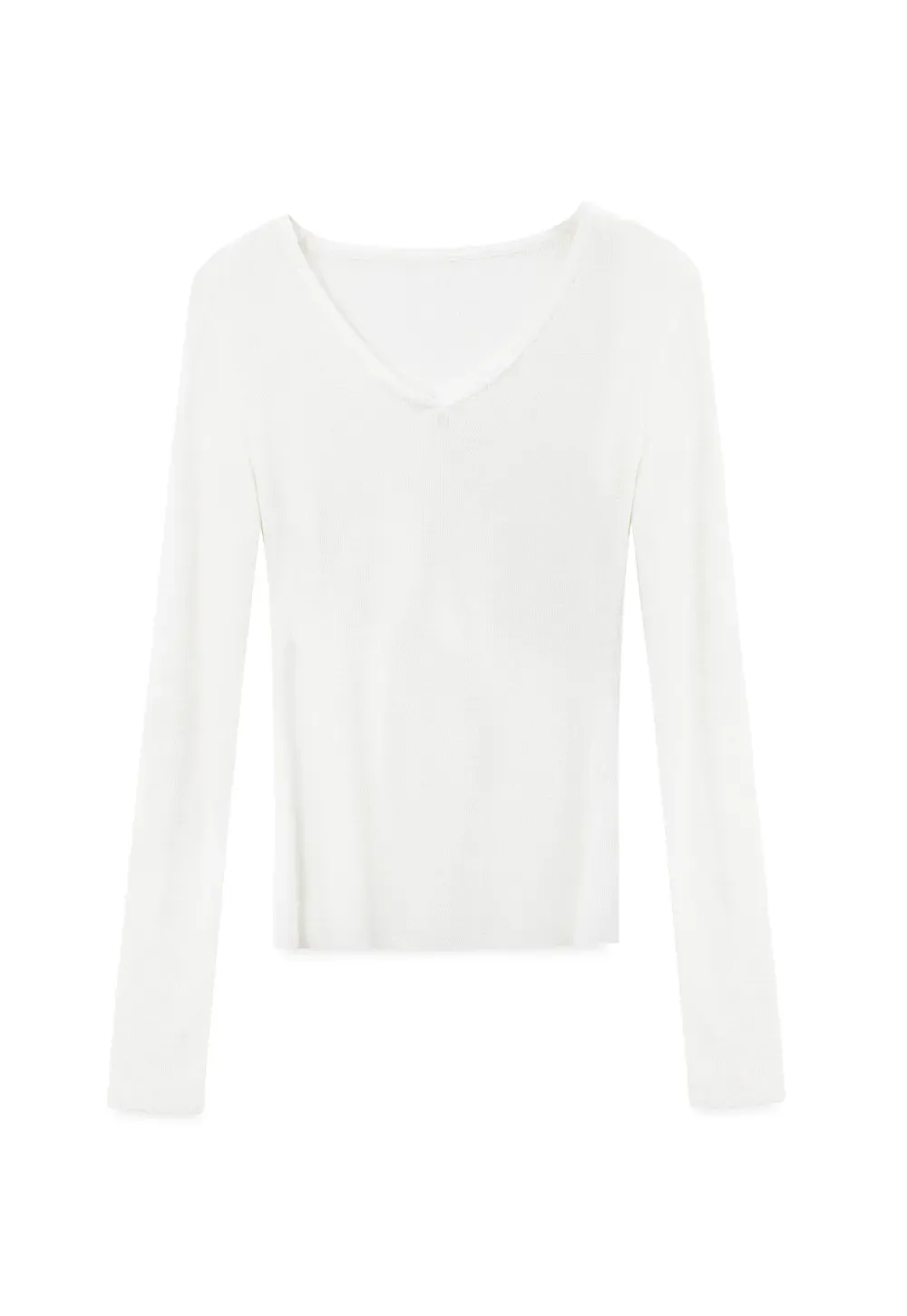 V Neck Long Sleeve Wool Knit Sweater