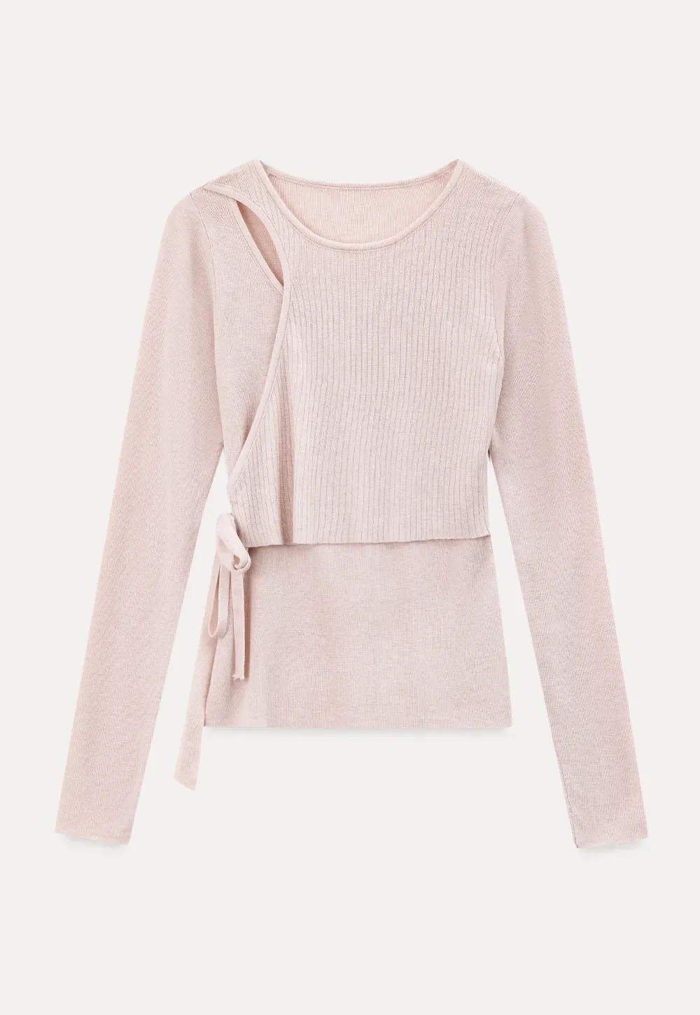 Asymmetrical Cutout Ribbed Knit Sweater