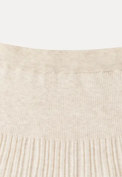 Tiered Pleated Knit Midi Skirt