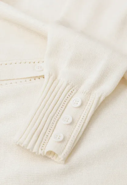 Ruffled Collar Button Front Knit Cardigan