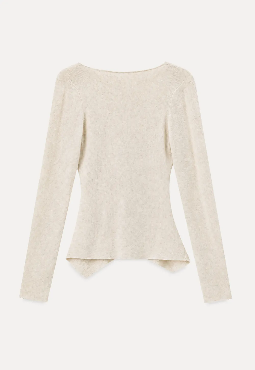 Wrap Front V Neck Long Sleeve Knit Sweater