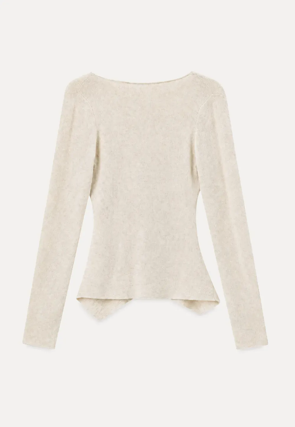 Wrap Front V Neck Long Sleeve Knit Sweater