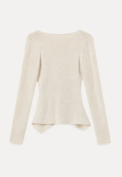 Wrap Front V Neck Long Sleeve Knit Sweater