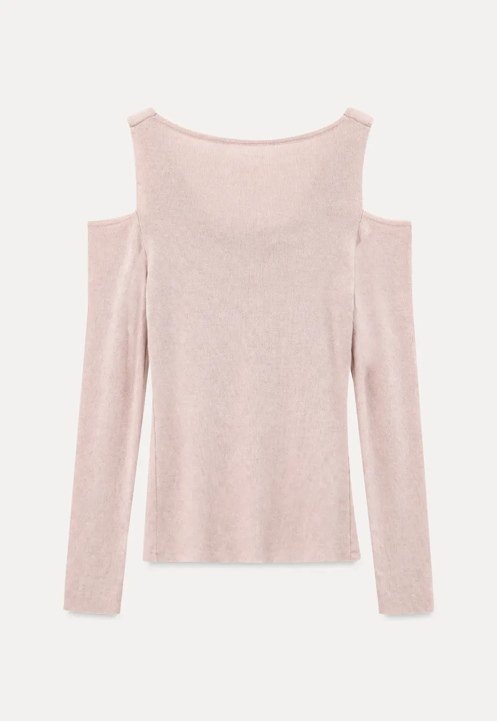 Off Shoulder Cowl Neck Long Sleeve Woolen Knit Sweater