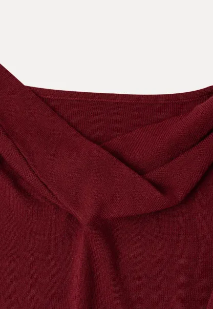 Asymmetrical Cowl Neck Woolen Knit Sweater