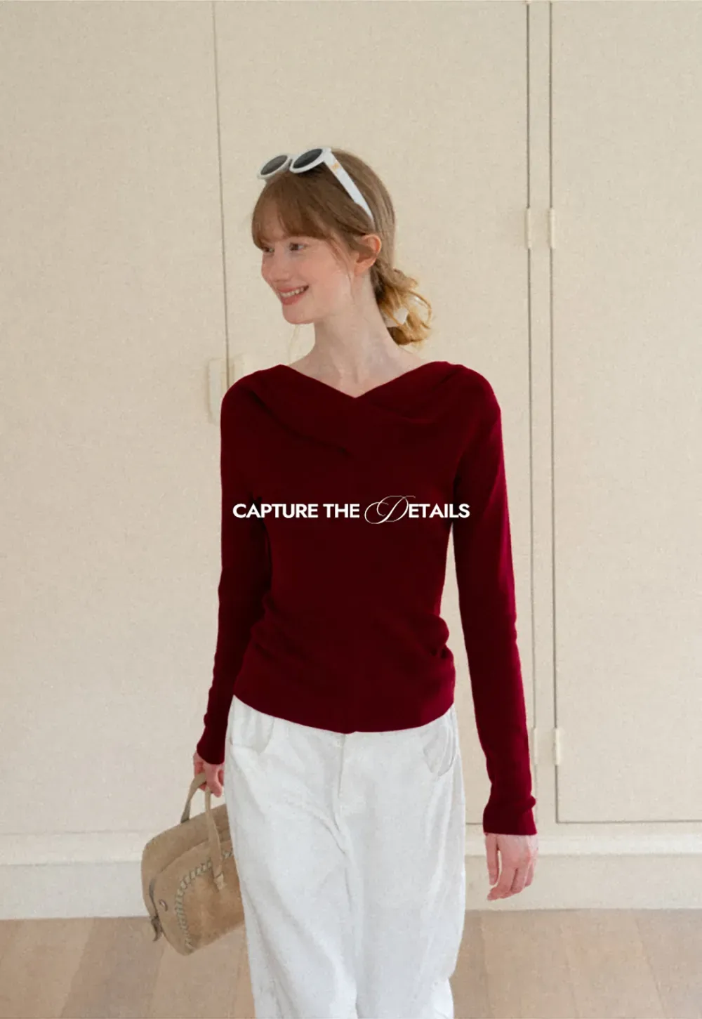 Asymmetrical Cowl Neck Woolen Knit Sweater