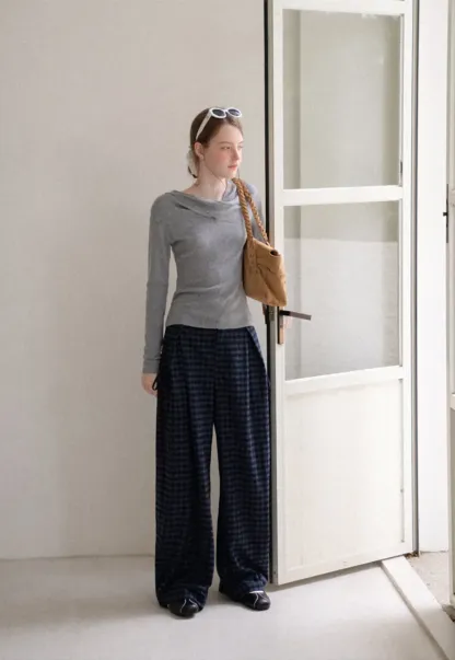 Asymmetrical Cowl Neck Woolen Knit Sweater