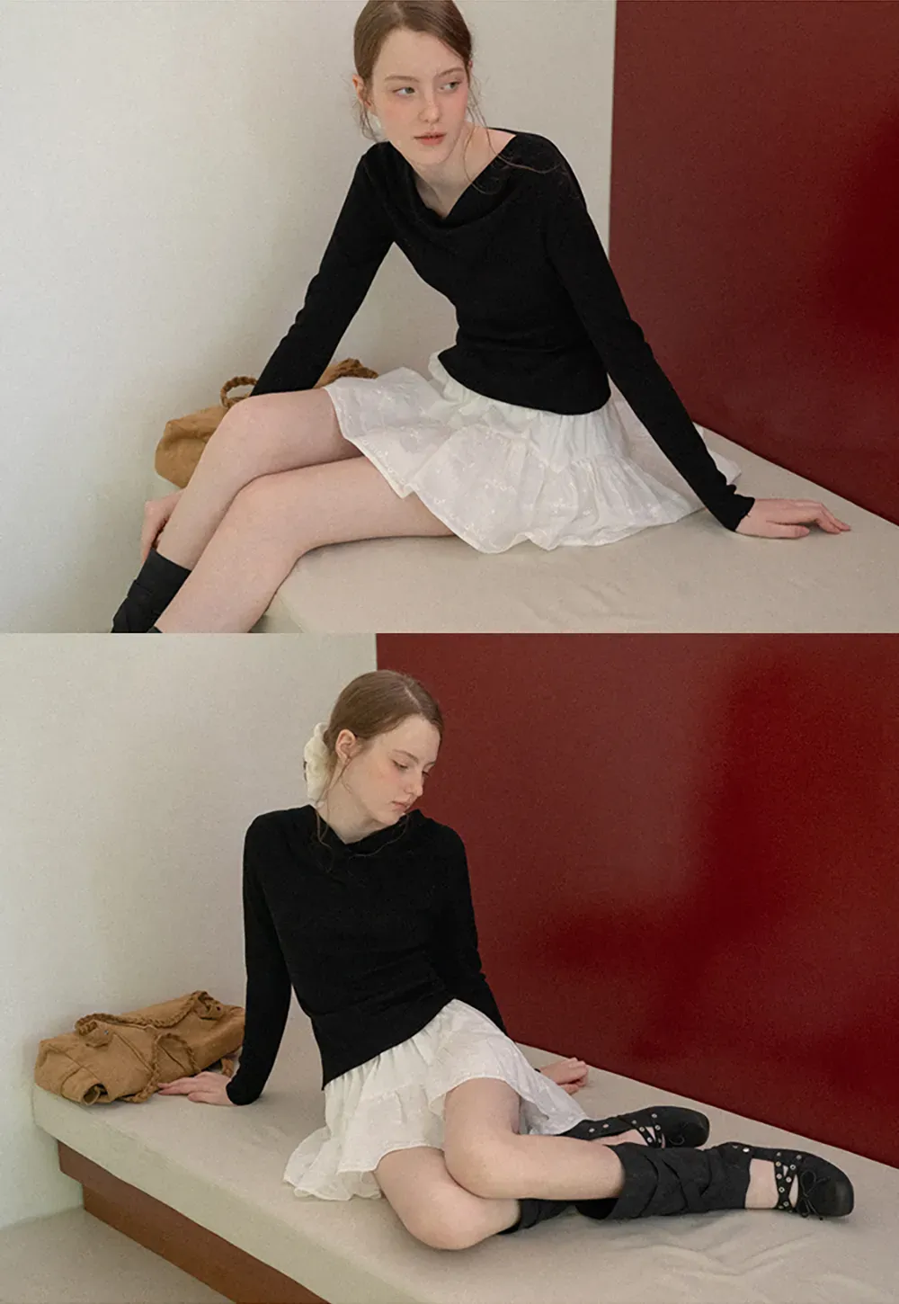 Asymmetrical Cowl Neck Woolen Knit Sweater