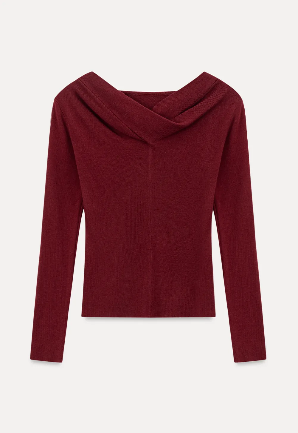 Asymmetrical Cowl Neck Woolen Knit Sweater