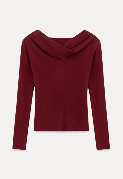 Asymmetrical Cowl Neck Woolen Knit Sweater