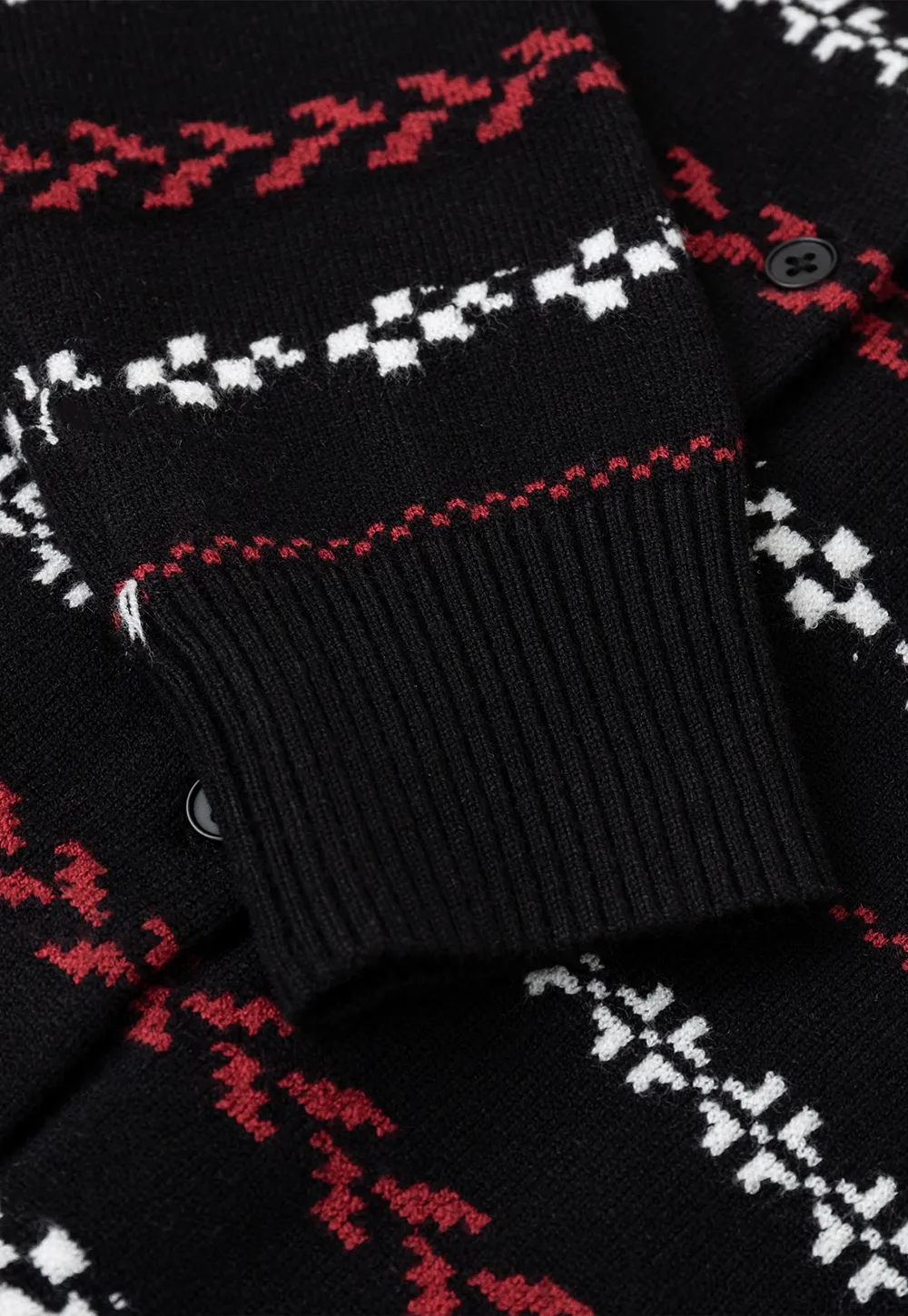 Fair Isle Patterned Cropped Wool Knit Sweater