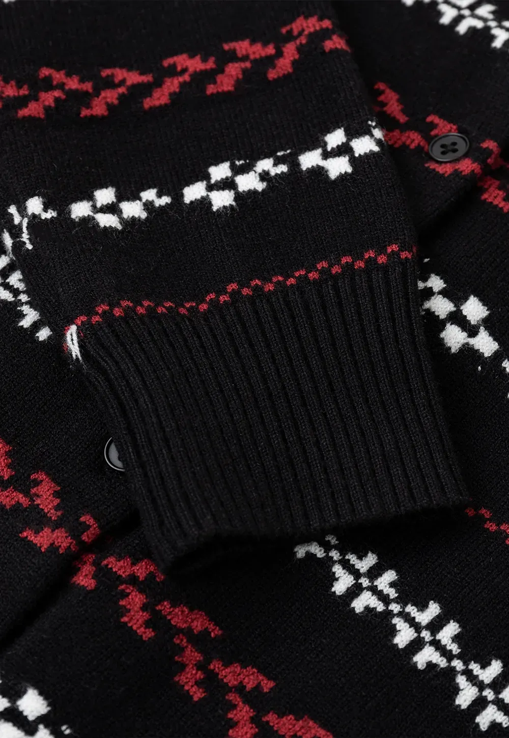Fair Isle Patterned Cropped Wool Knit Sweater