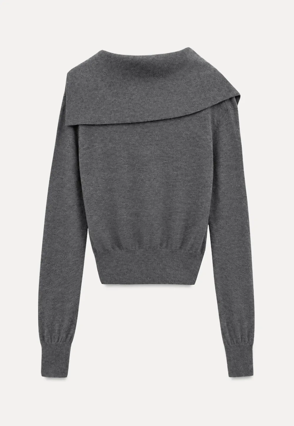 Asymmetrical Hem V Neck Button Front Knit Sweater