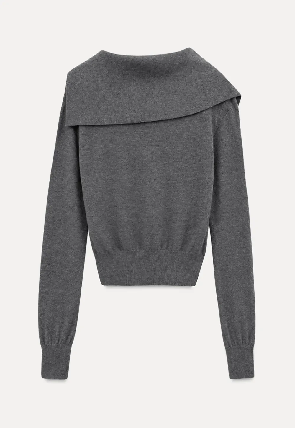 Asymmetrical Hem V Neck Button Front Knit Sweater