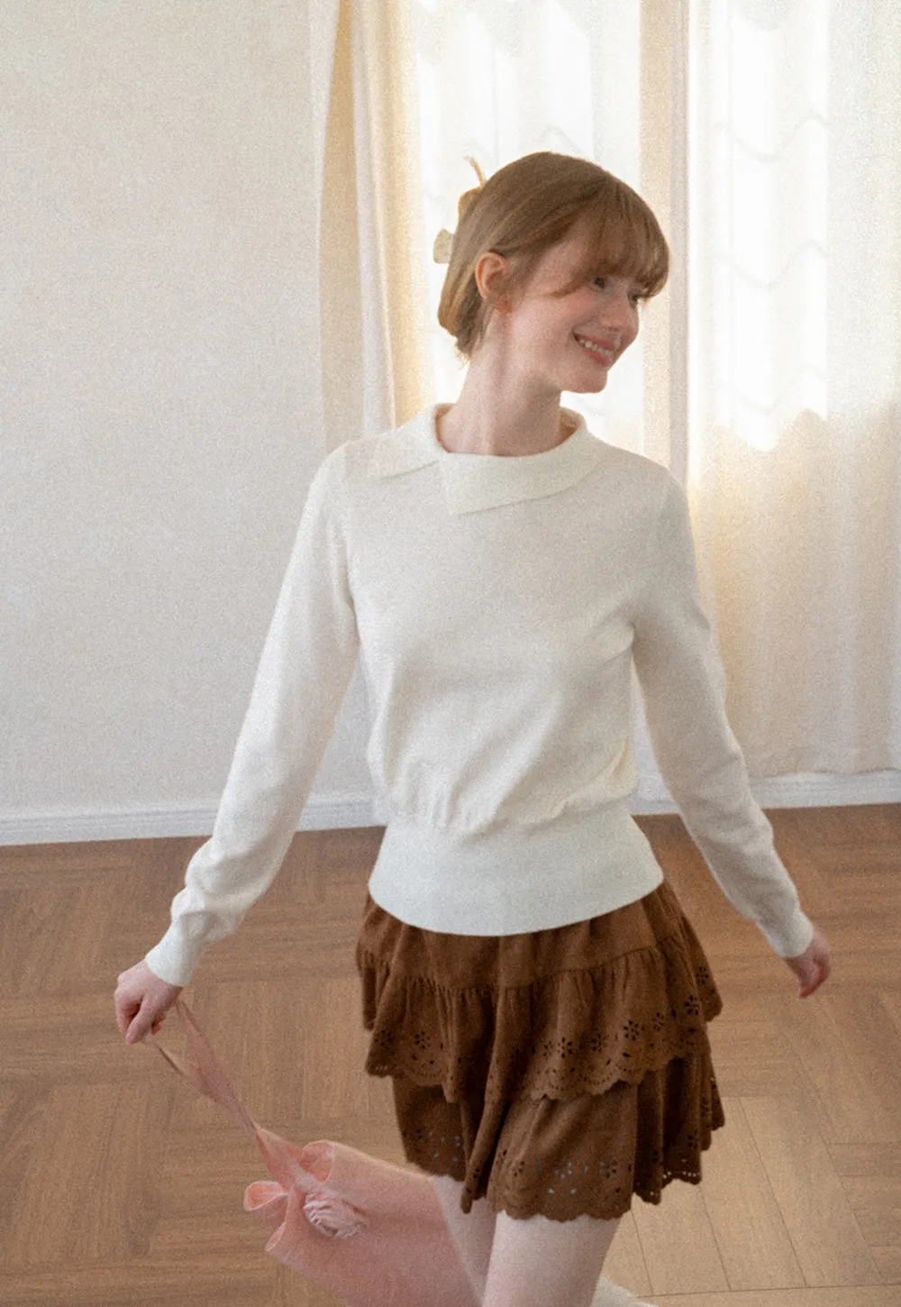 Peter Pan Collar Woolen Knit Sweater