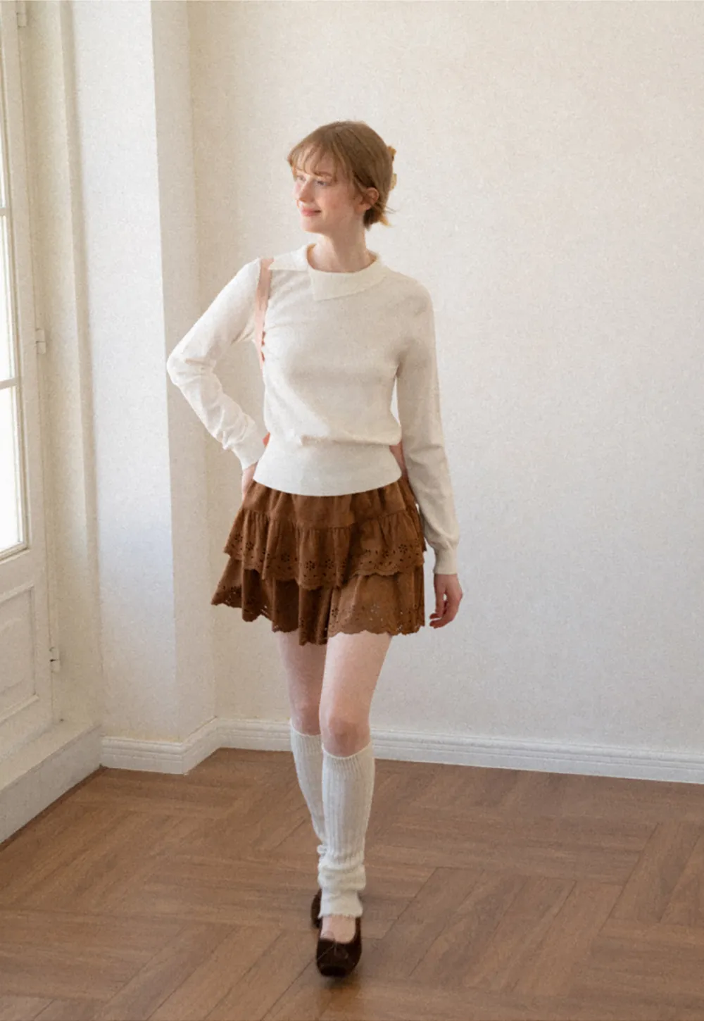 Peter Pan Collar Woolen Knit Sweater