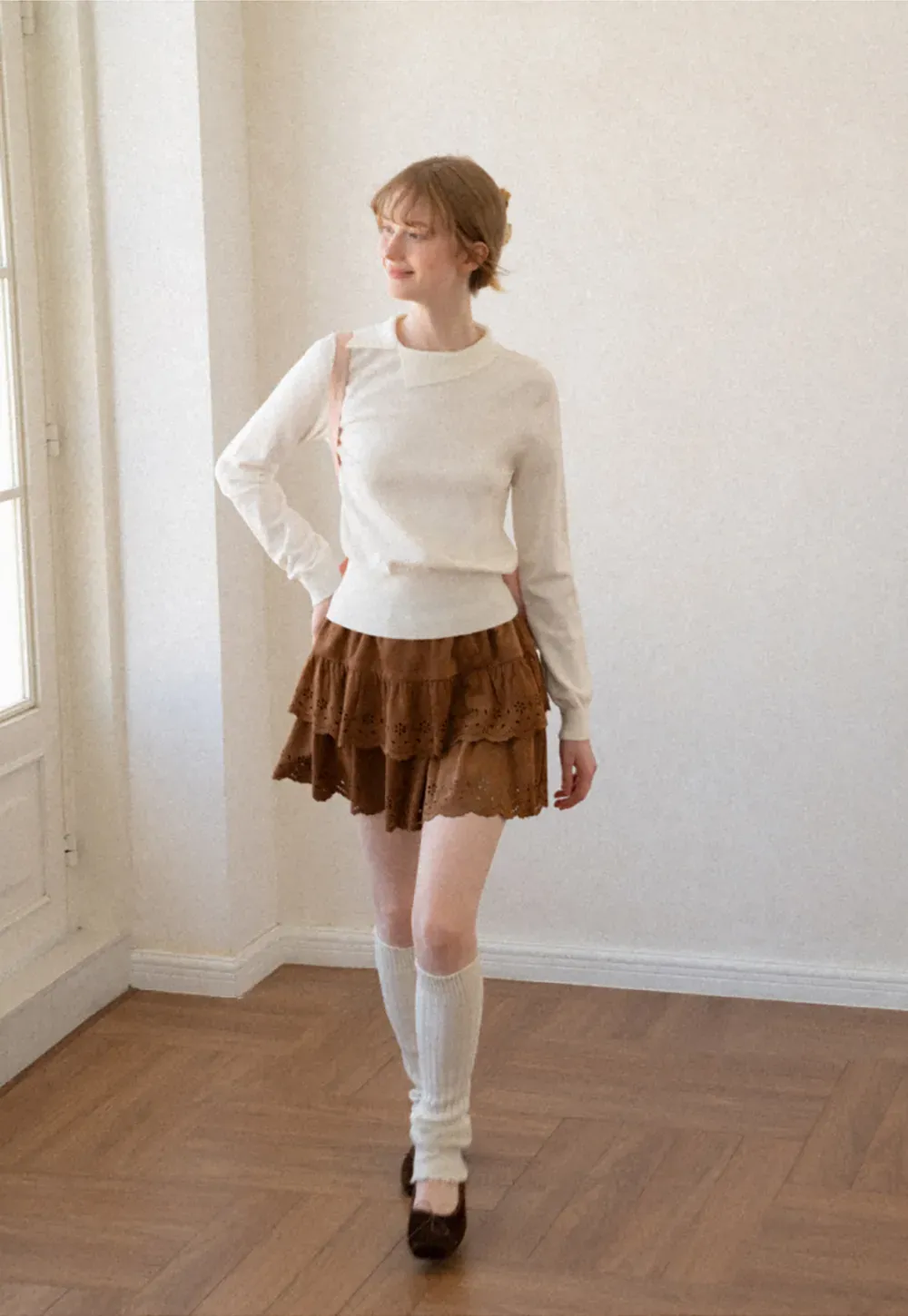 Peter Pan Collar Woolen Knit Sweater