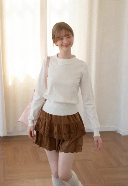 Peter Pan Collar Woolen Knit Sweater