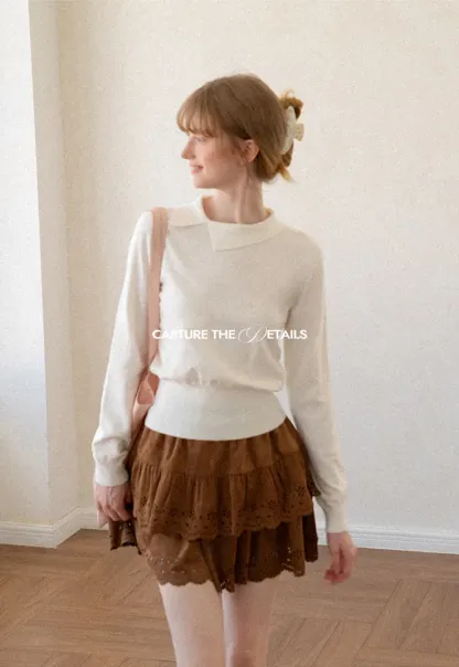 Peter Pan Collar Woolen Knit Sweater