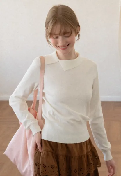 Peter Pan Collar Woolen Knit Sweater