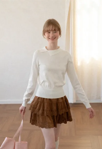 Peter Pan Collar Woolen Knit Sweater