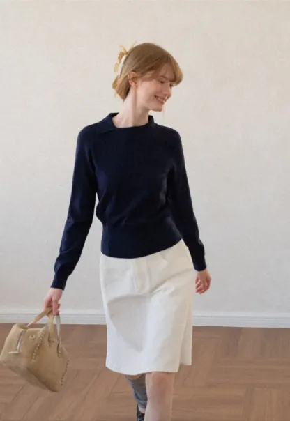 Peter Pan Collar Woolen Knit Sweater