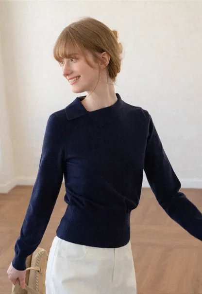 Peter Pan Collar Woolen Knit Sweater