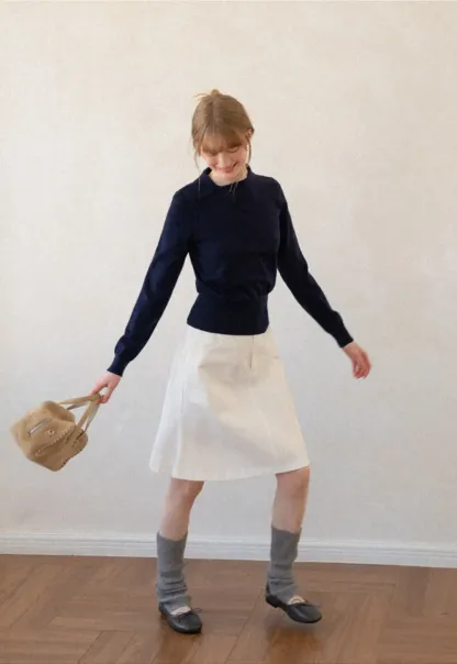 Peter Pan Collar Woolen Knit Sweater