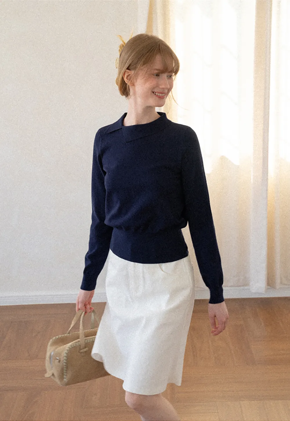 Peter Pan Collar Woolen Knit Sweater