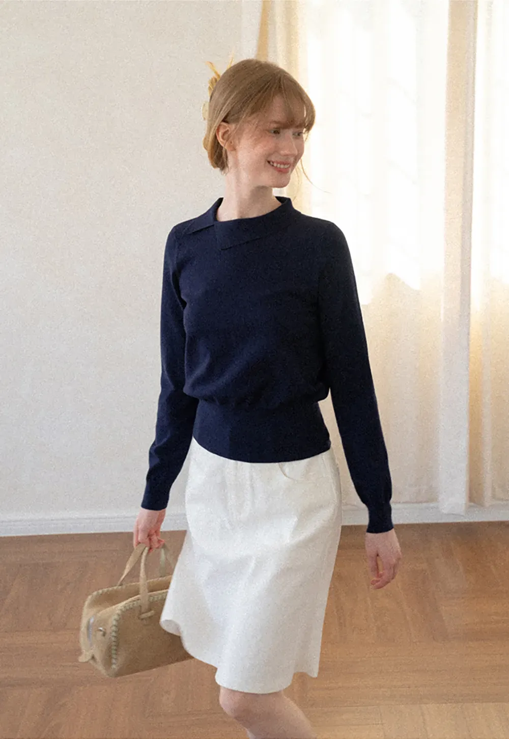 Peter Pan Collar Woolen Knit Sweater