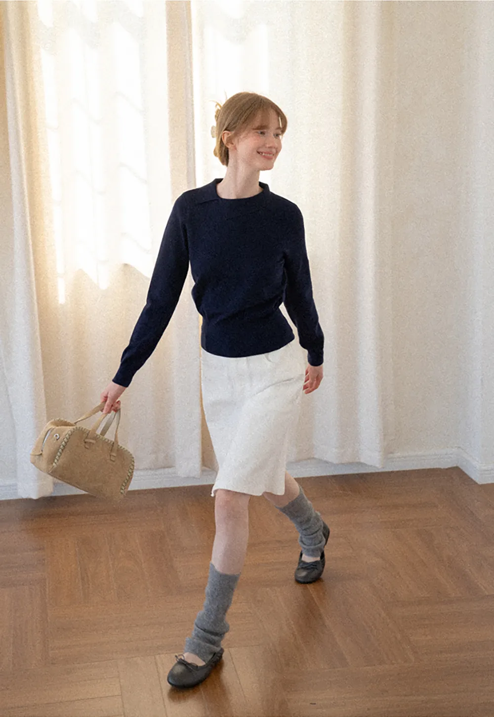 Peter Pan Collar Woolen Knit Sweater