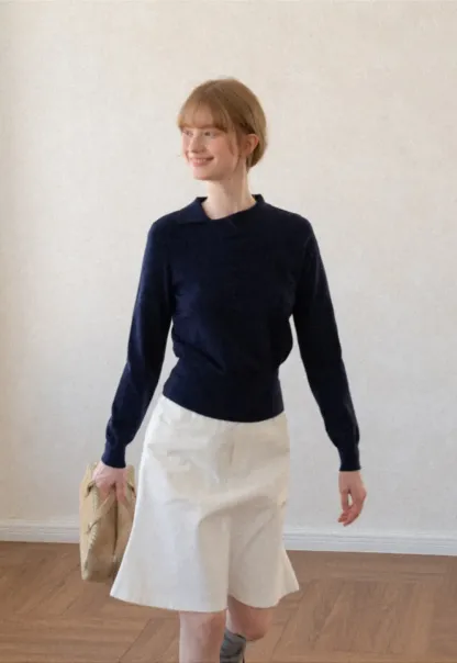Peter Pan Collar Woolen Knit Sweater