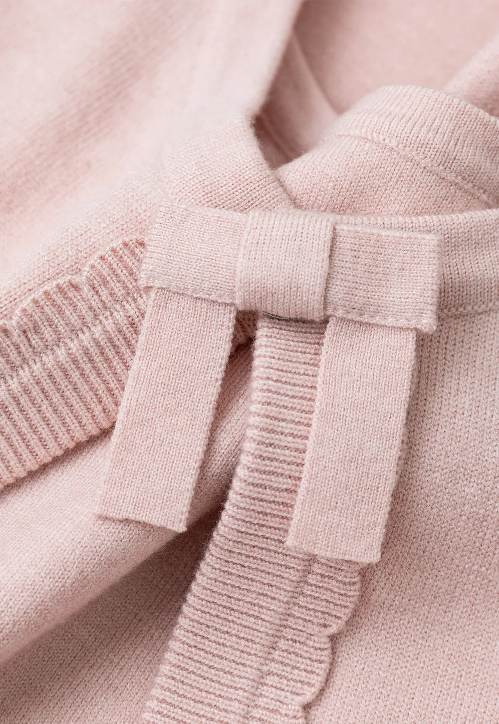 Bow Detail Front Closure Knit Sweater