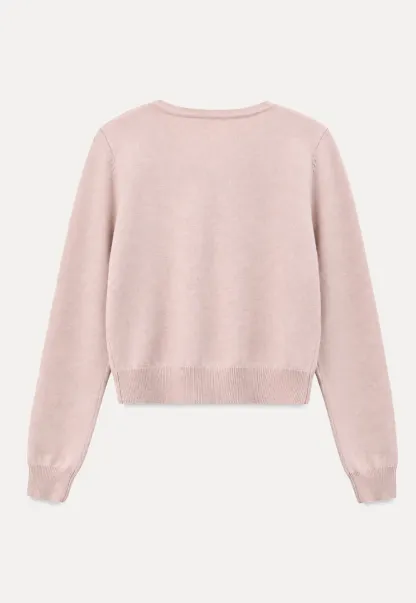 Bow Detail Front Closure Knit Sweater