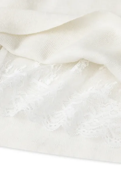 Lace Trim V Neck Long Sleeve Knit Sweater