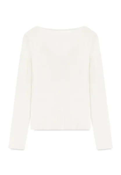 Lace Trim V Neck Long Sleeve Knit Sweater