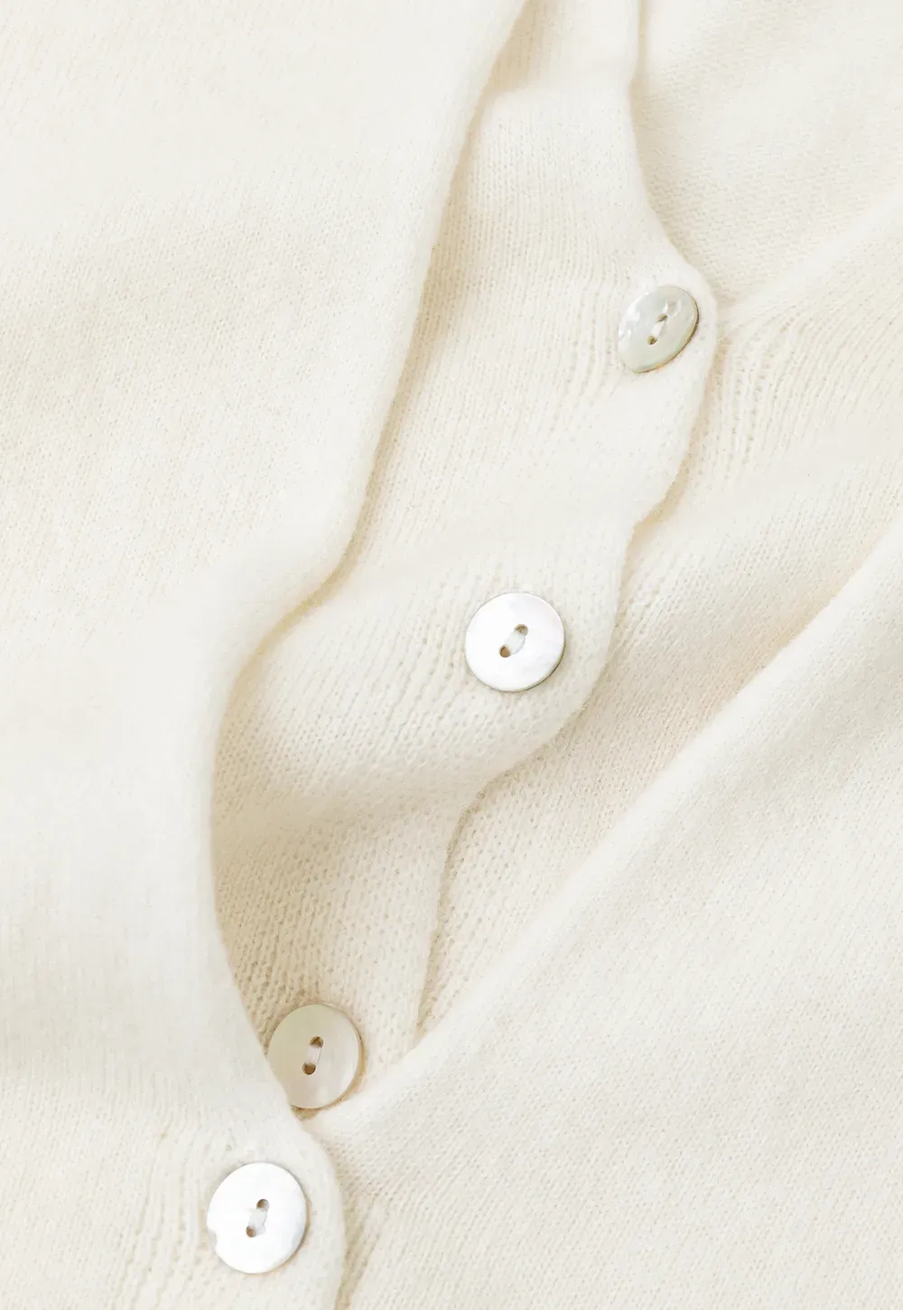 V Neck Button Front Cardigan Wool Knit Sweater