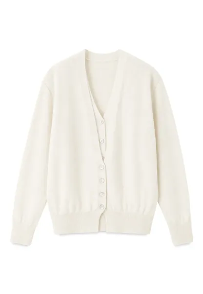 V Neck Button Front Cardigan Wool Knit Sweater