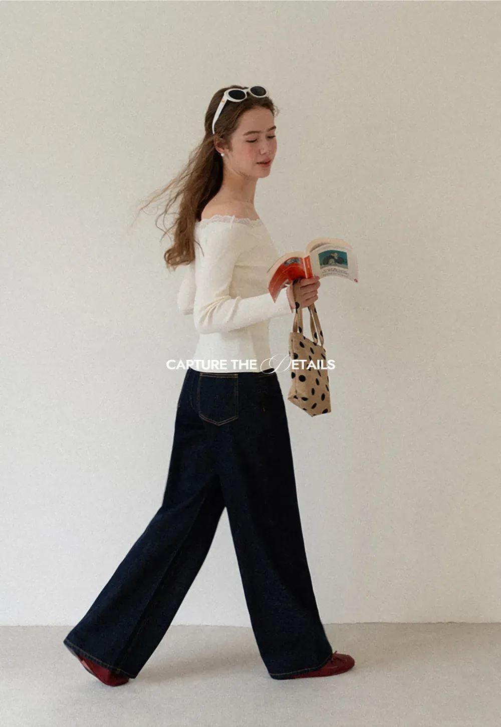 Lace Trim Off Shoulder Ribbed Knit Sweater