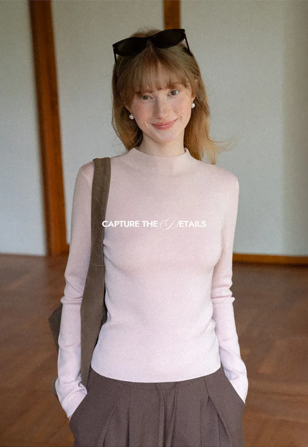 High Neck Long Sleeve Wool Knit Sweater