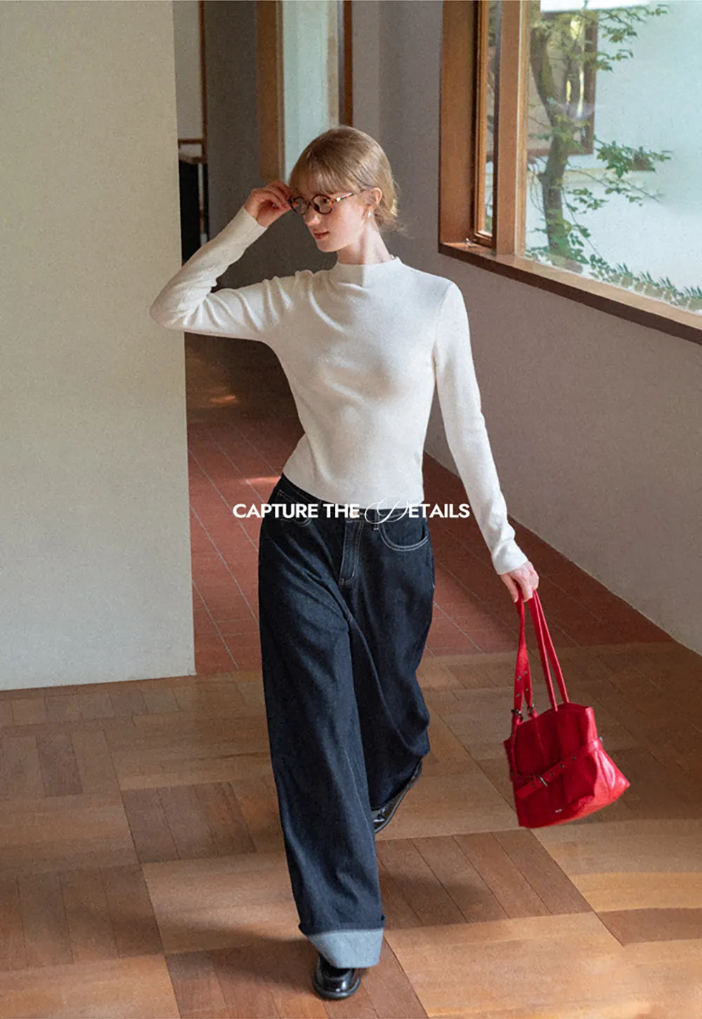 High Neck Long Sleeve Wool Knit Sweater